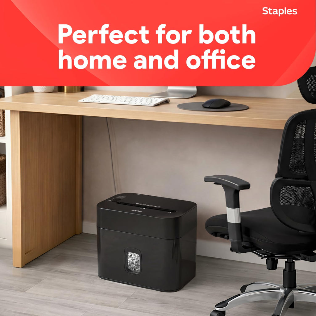 Staples 12-Sheet Micro-Cut Paper Shredder, High-Security, Anti-Jam, Black