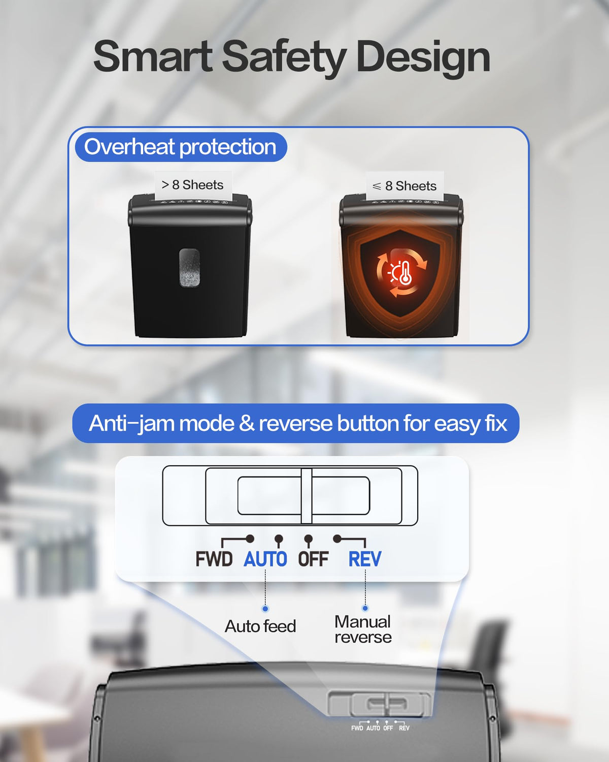 Locksworth 110-Sheet Micro Cut Shredder for Home Office, 6.9 Gallons Bin P-4 High Security Paper Shredder for Credit Card, Staple, Clip, Heavy Duty Commercial Shredders with Casters