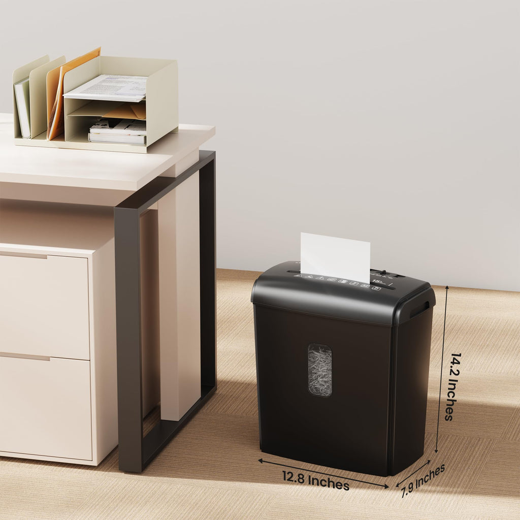 Locksworth 110-Sheet Micro Cut Shredder for Home Office, 6.9 Gallons Bin P-4 High Security Paper Shredder for Credit Card, Staple, Clip, Heavy Duty Commercial Shredders with Casters