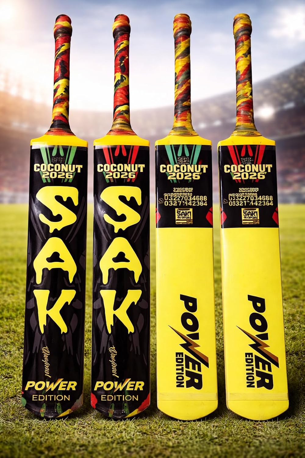 Saki Coconut Wood Cricket Bat for Tape Ball Cricket | Full Size Cricket Bat