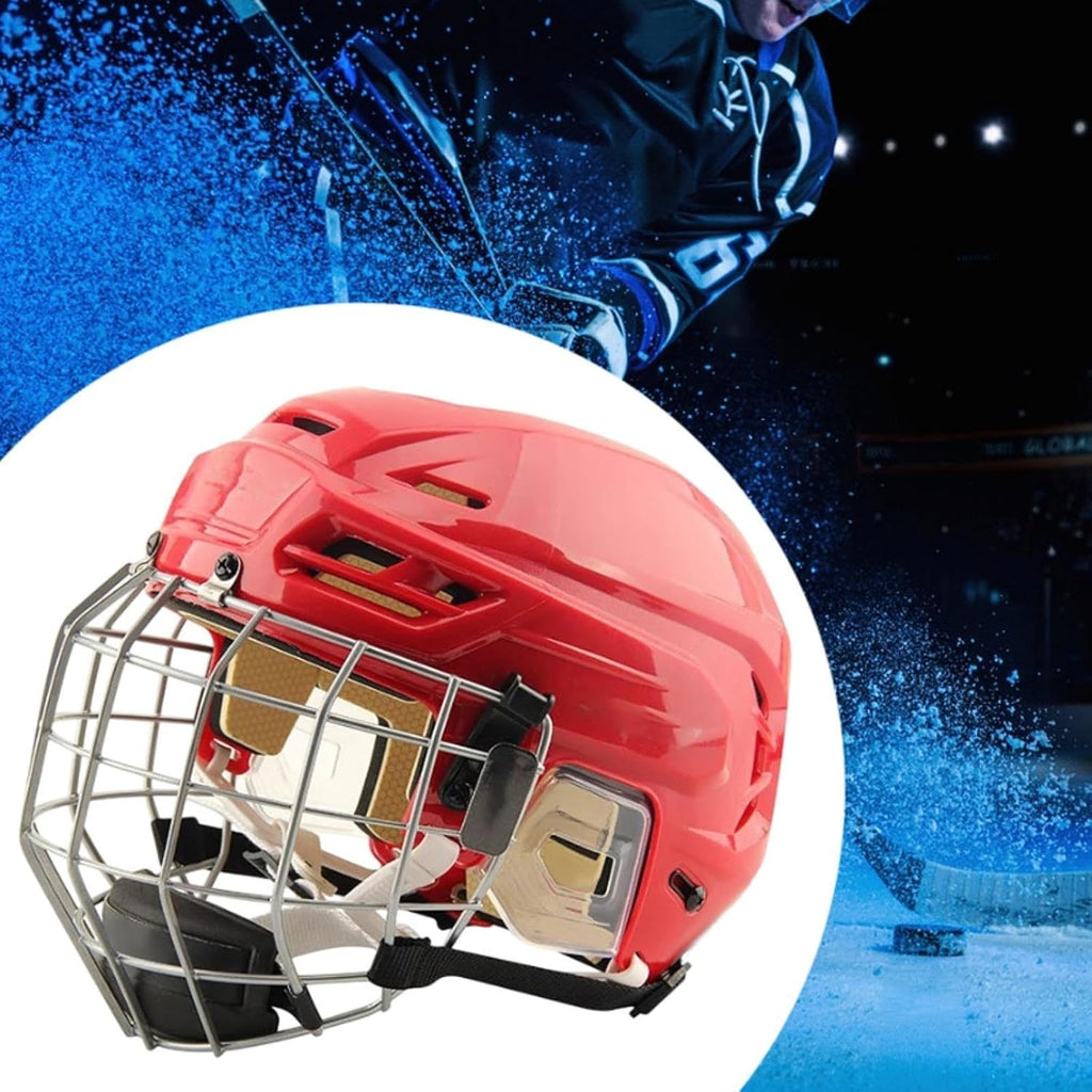 Generic Hockey Helmet with Facemask, Sturdy Professional Exercise Practice Headgear, Match Ice Speed Skate Helmet