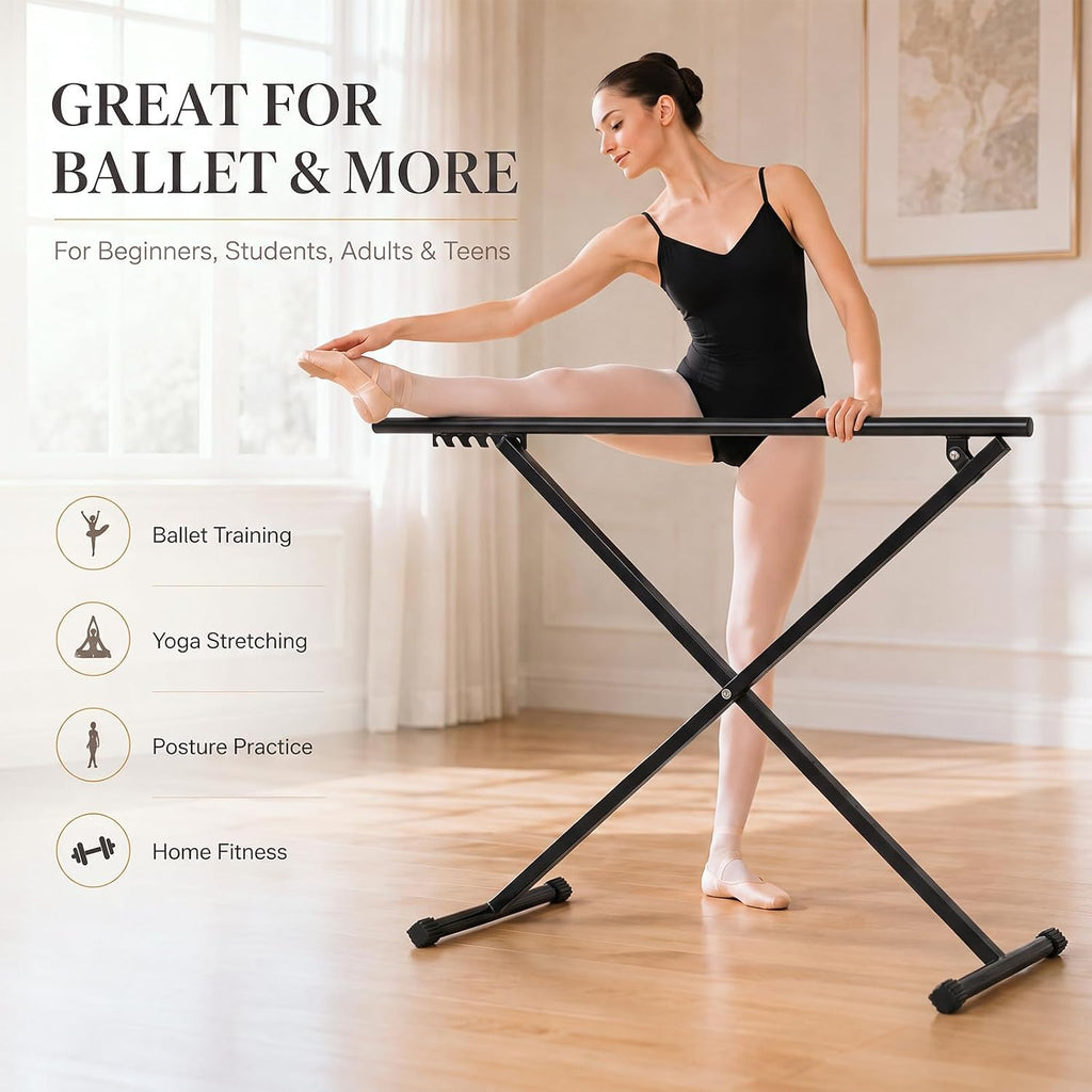 Portable Foldable Ballet Barre Adjustable Freestand Ballet Bar