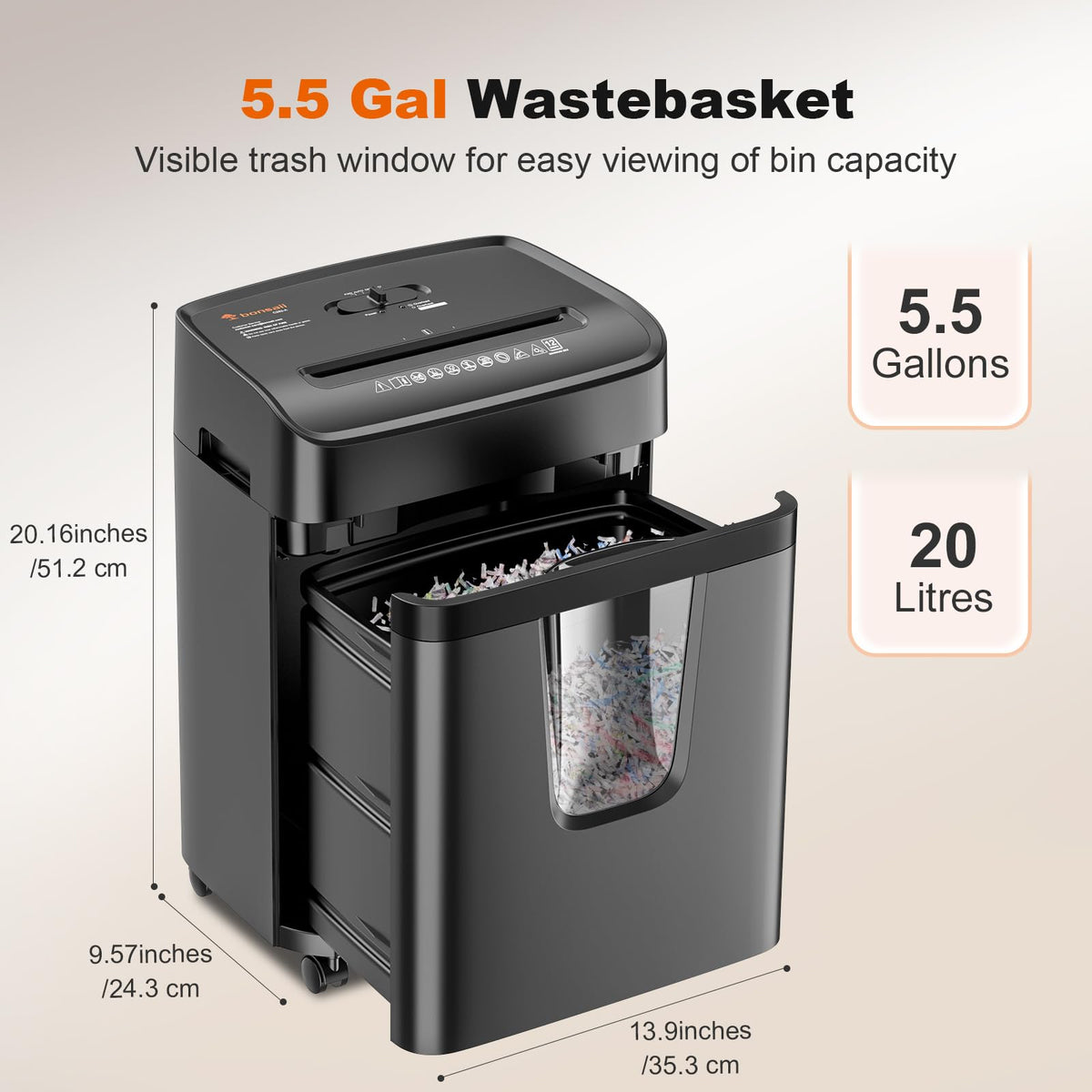Bonsaii 120-Sheet Autofeed Micro-Cut 30-Min Run Heavy Duty Paper Shredder