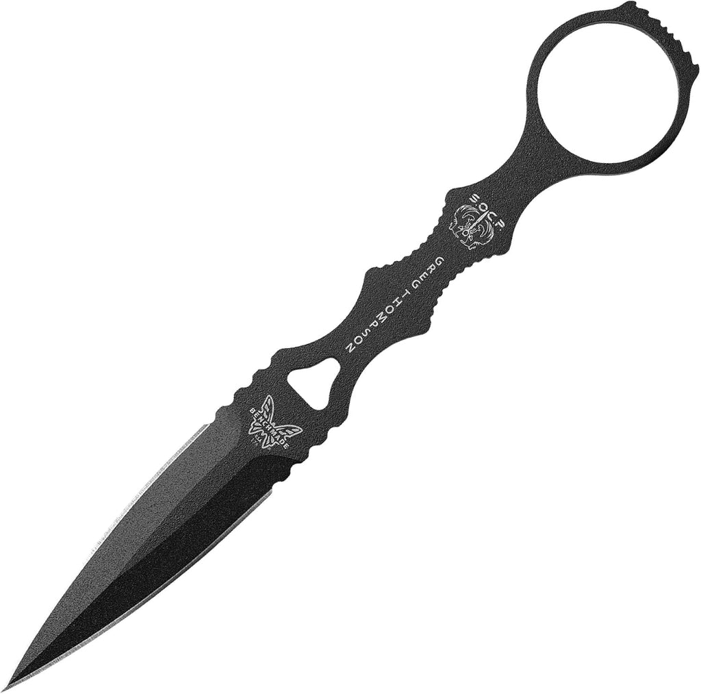 Benchmade - SOCP Knife, Double Edge Dagger Blade, Plain Edge, Black Handle