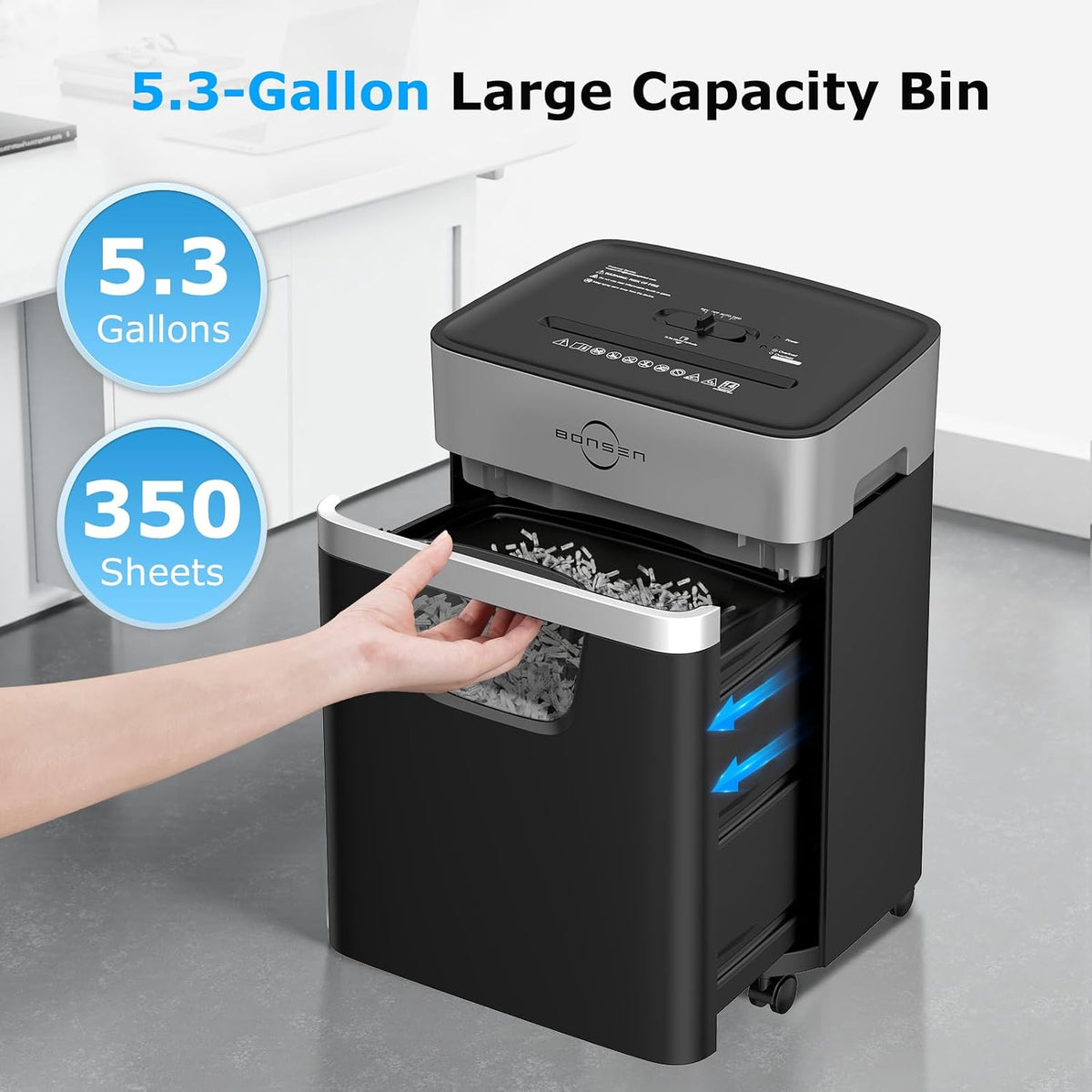 BONSEN 14-Sheet Cross Cut Heavy Duty Paper Shredder for Home Office