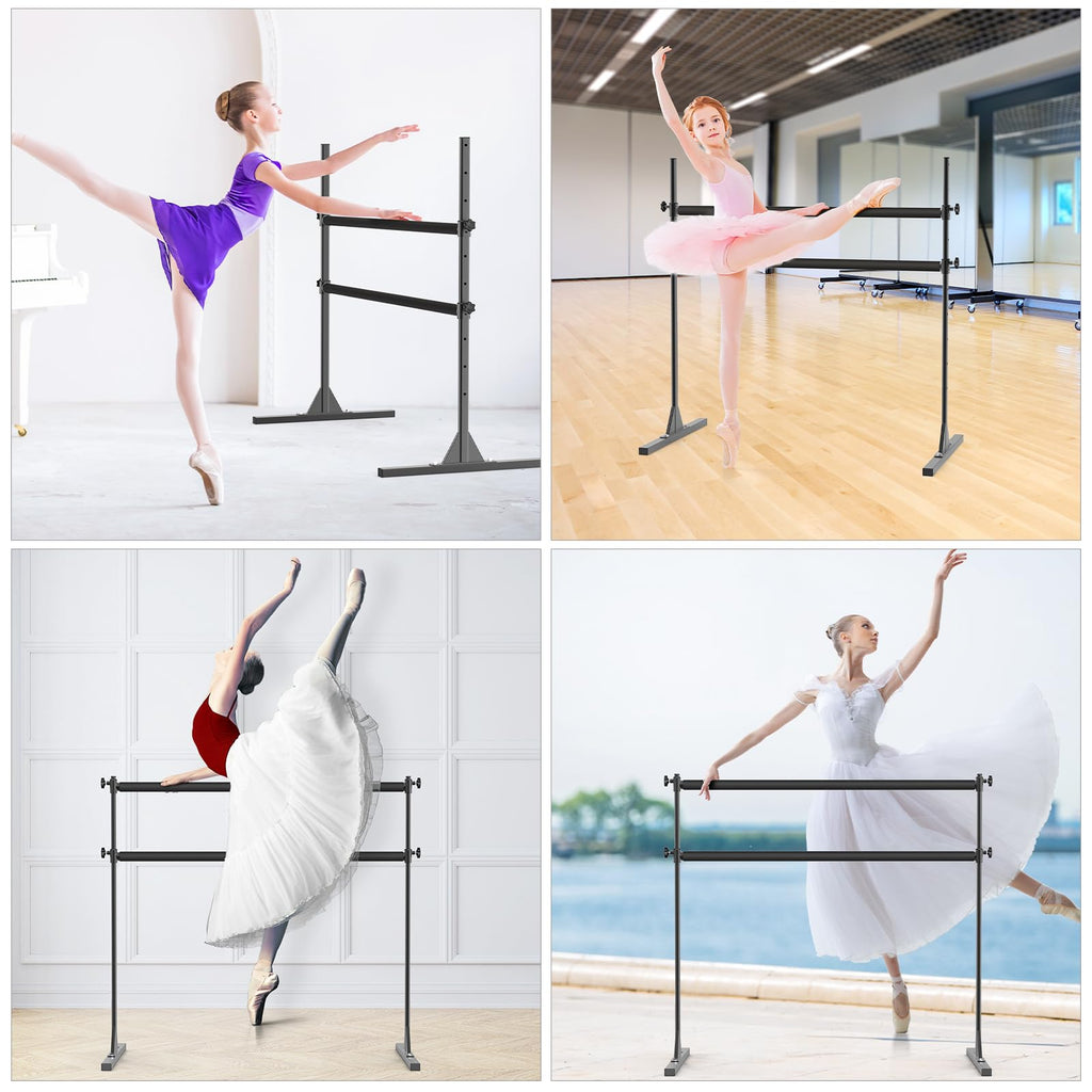 SELEWARE Height Adjustable Ballet Barre Freestanding Ballet Bar, 4/5/6 FT