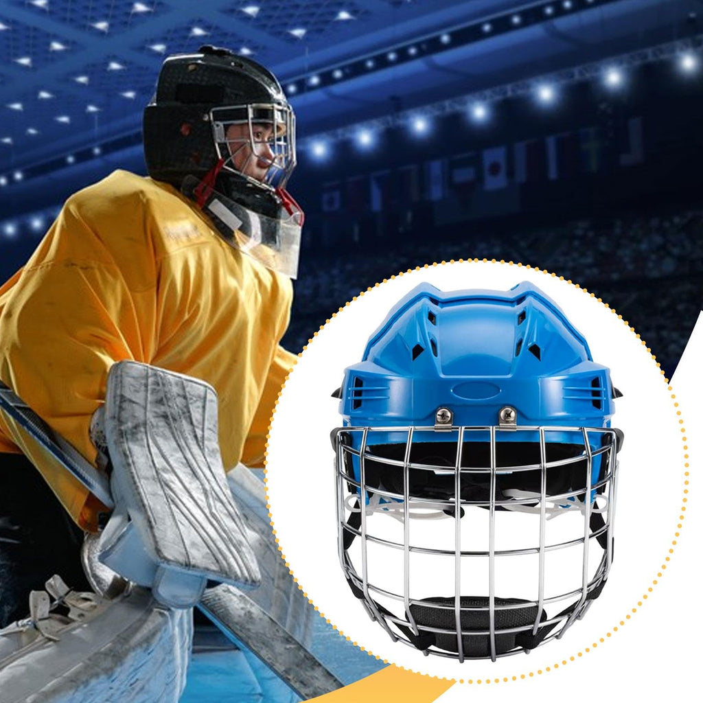 SM SunniMix Hockey Helmet Padded Sports Helmet Headgear Adjustable Ice Hockey Helmet Speed Skate Helmet Lightweight EVA Cushioning for