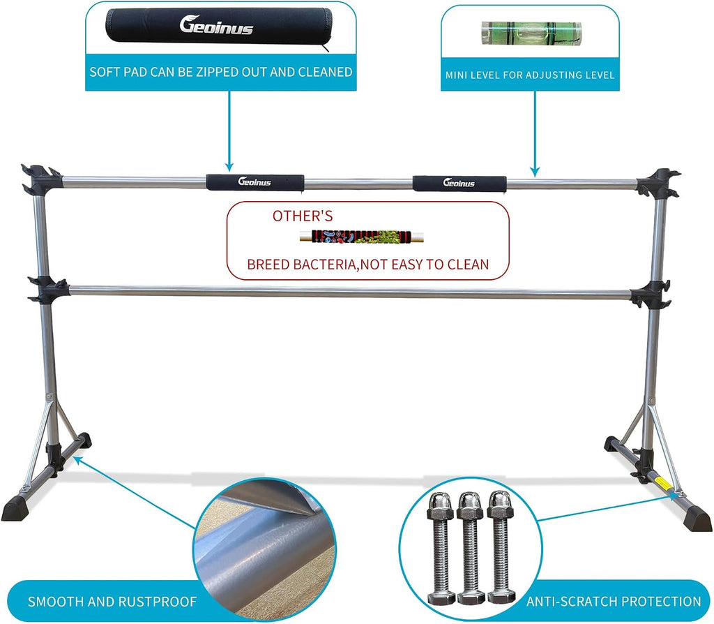 8FT Adjustable Ballet Barre for Studio, Double Bar for Stretching Dance