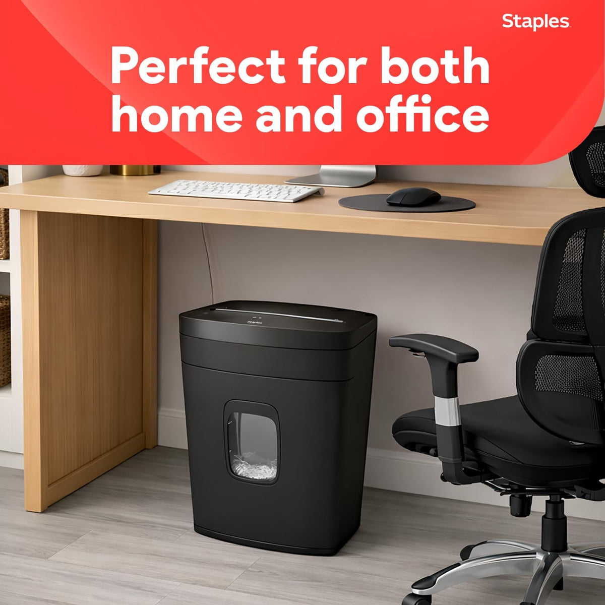 Staples 12-Sheet Micro-Cut Paper Shredder, High-Security, Anti-Jam, Black