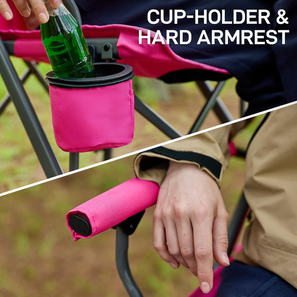 EVER ADVANCED Tall Director Chair 31" Foldable Camping with Carry Bag Black