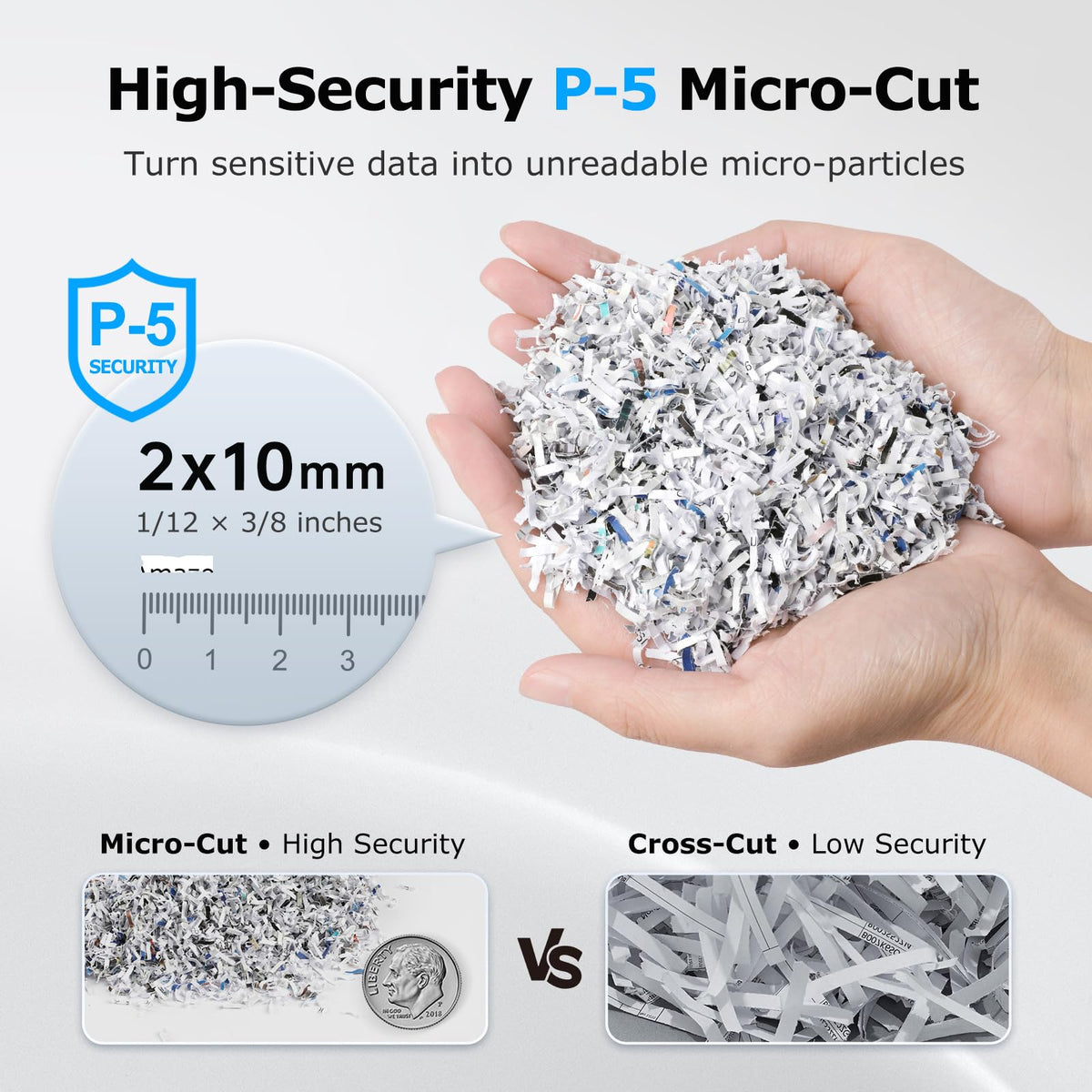 BONSEN 300-Sheet Auto Feed Micro Cut Heavy Duty Paper Shredder for Office