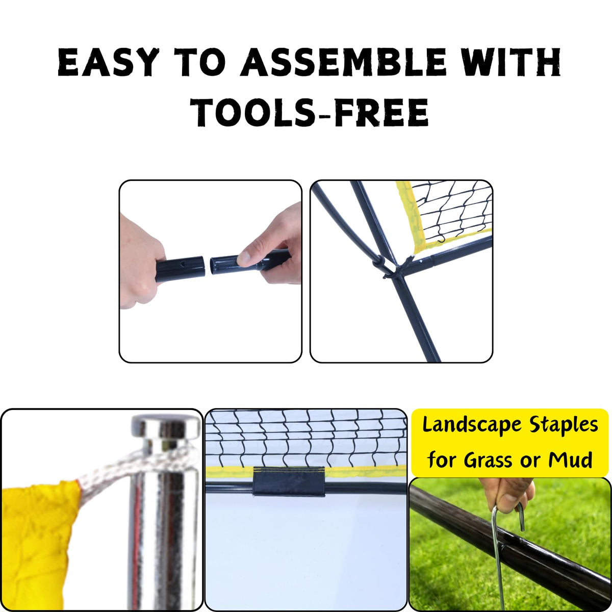 16x10FT Barricade Backstop Net â Heavy Duty All-Ball Sports Barrier Netting, Portable Lacrosse Backstop Net with Carry Bag