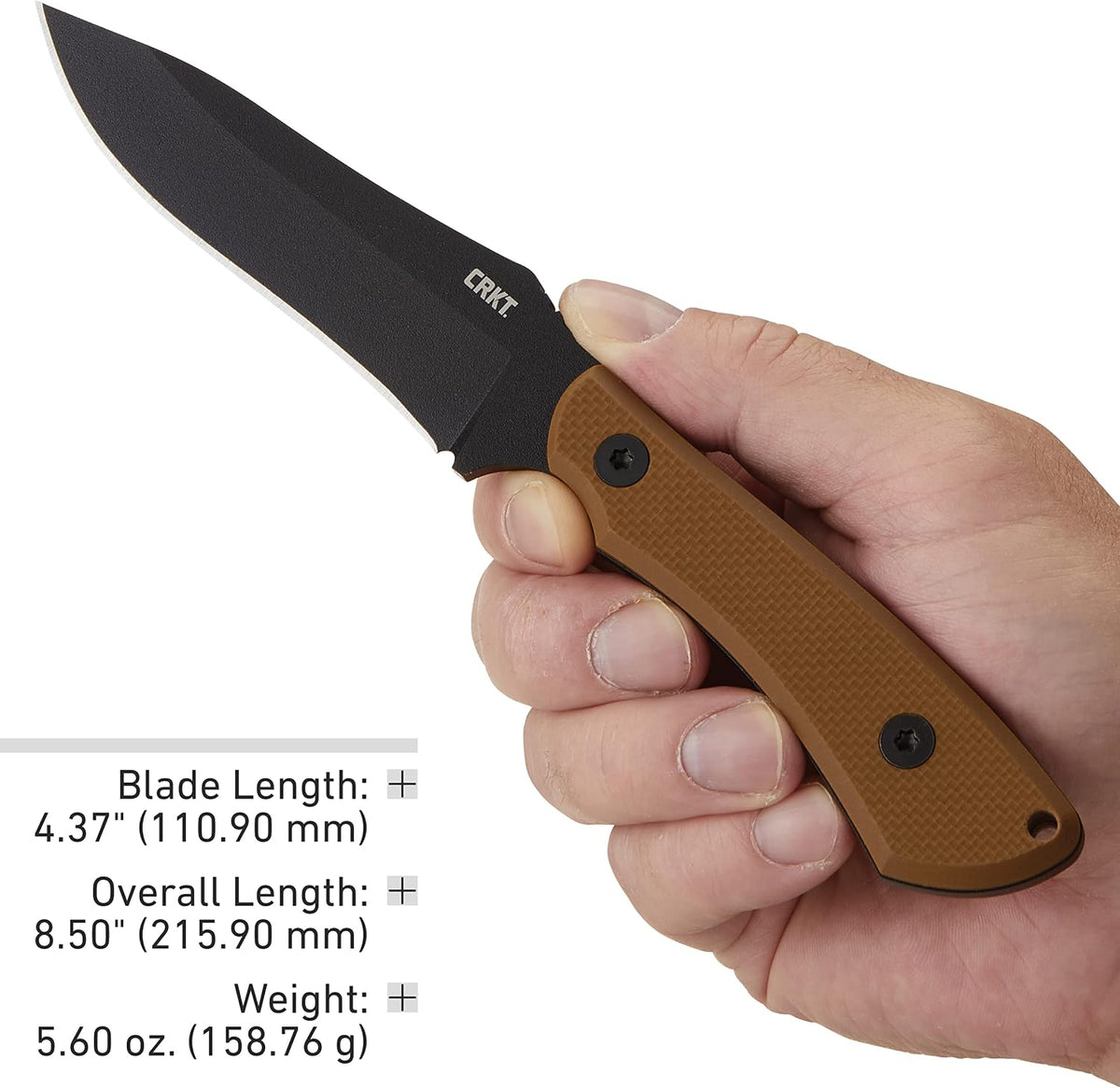 CRKT Ramadi EDC Fixed Blade Knife with Sheath, Coyote Brown, 2083