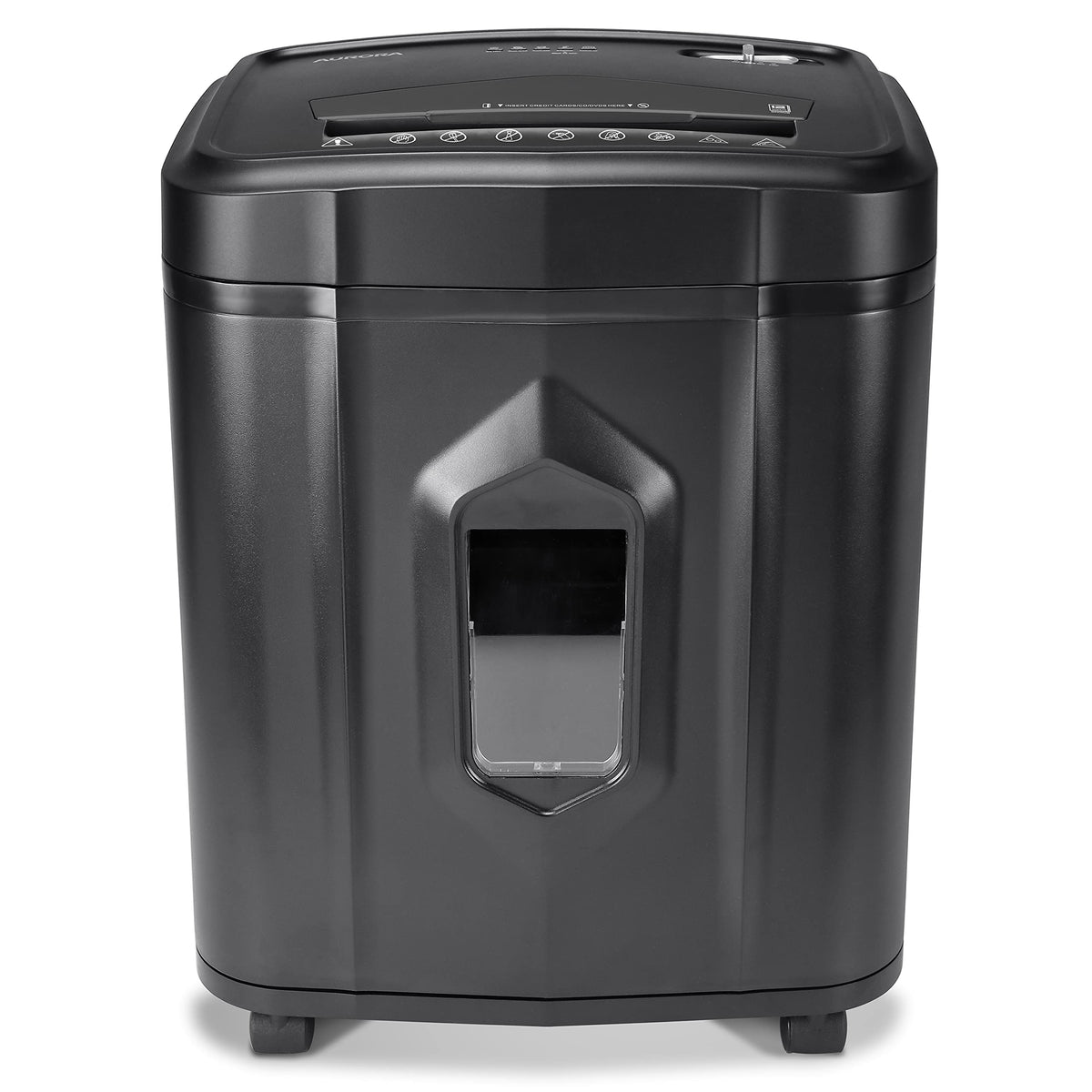 Aurora Professional Grade 120-Sheet Auto Feed Micro-Cut Paper and Credit Card Shredder with 5 Gallon Pullout Basket / 30 Minutes/Security Level P-4 (White/Black)