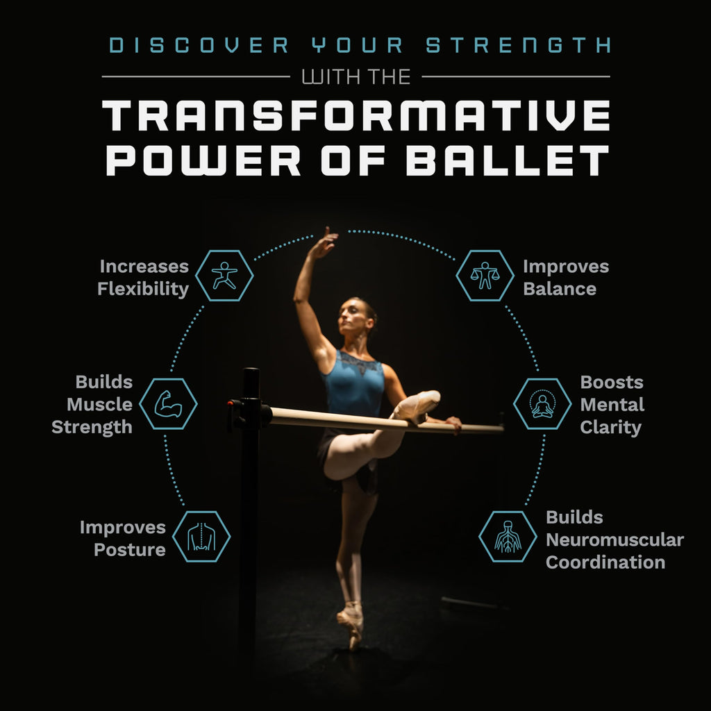 VITA Barre Portable Freestanding Double Ballet Barre, Professional | Adjustable Height, Made in USA, Home or Gym Exercise Equipment for Kids & Adults | Dance, Fitness, Pilates