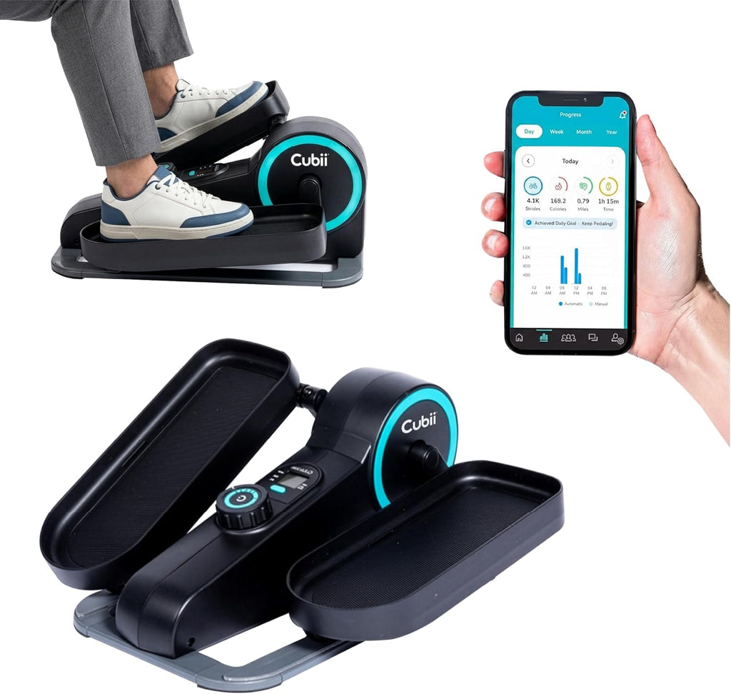 Cubii Move Under Desk Elliptical Bike Exerciser, Leg Exercise Machine, Aqua