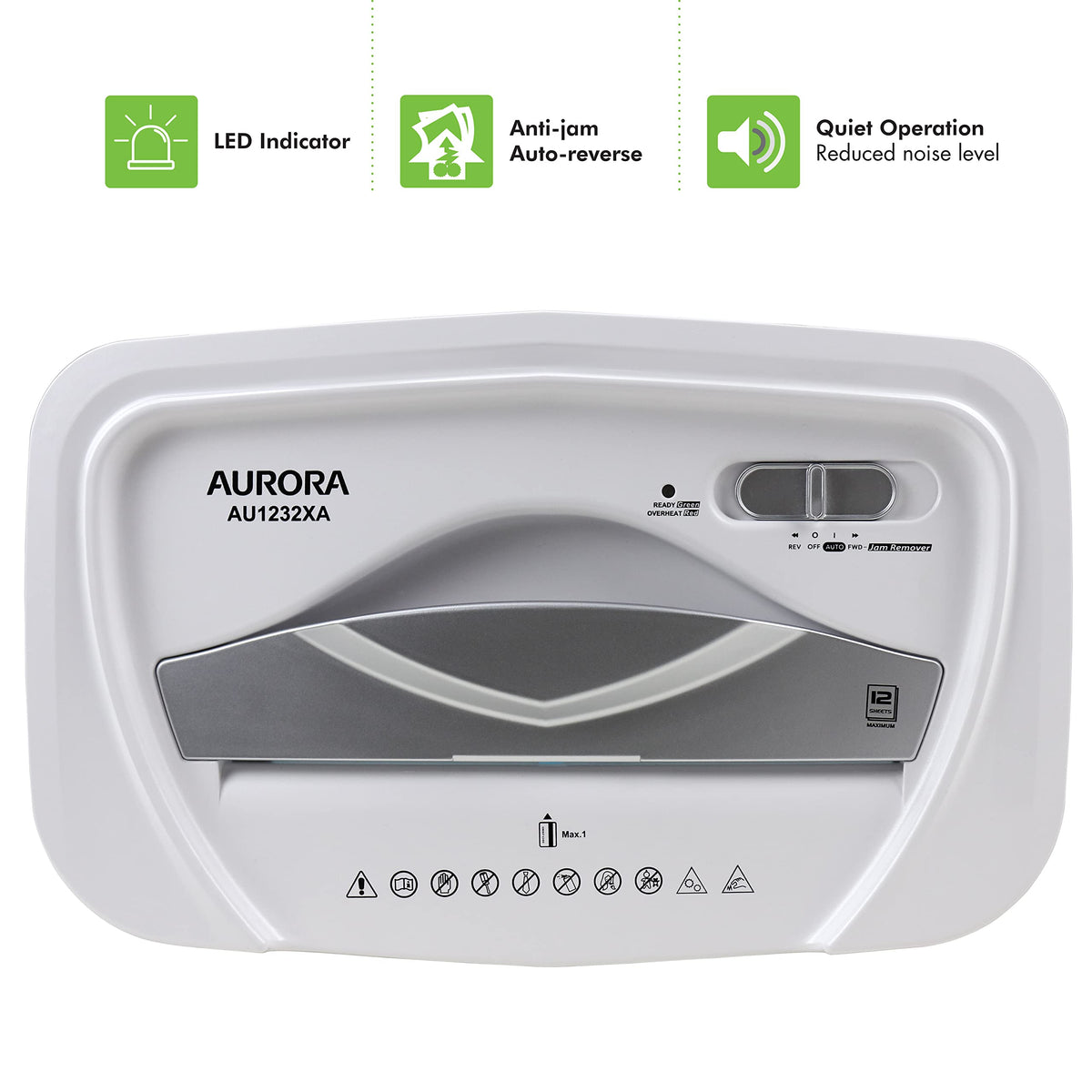 Aurora AU1645XA 16-Sheet Cross-Cut Paper and CD/Credit Card Shredder/5-Gallon Pullout Basket/ 30 Minutes Run Time