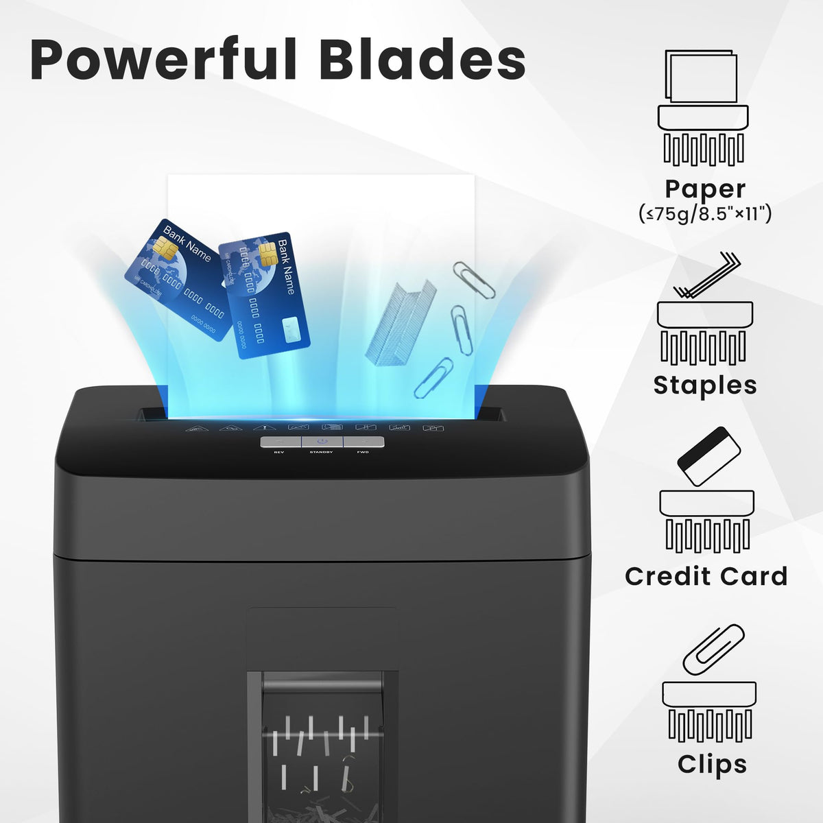 Locksworth 110-Sheet Micro Cut Shredder for Home Office, 6.9 Gallons Bin P-4 High Security Paper Shredder for Credit Card, Staple, Clip, Heavy Duty Commercial Shredders with Casters