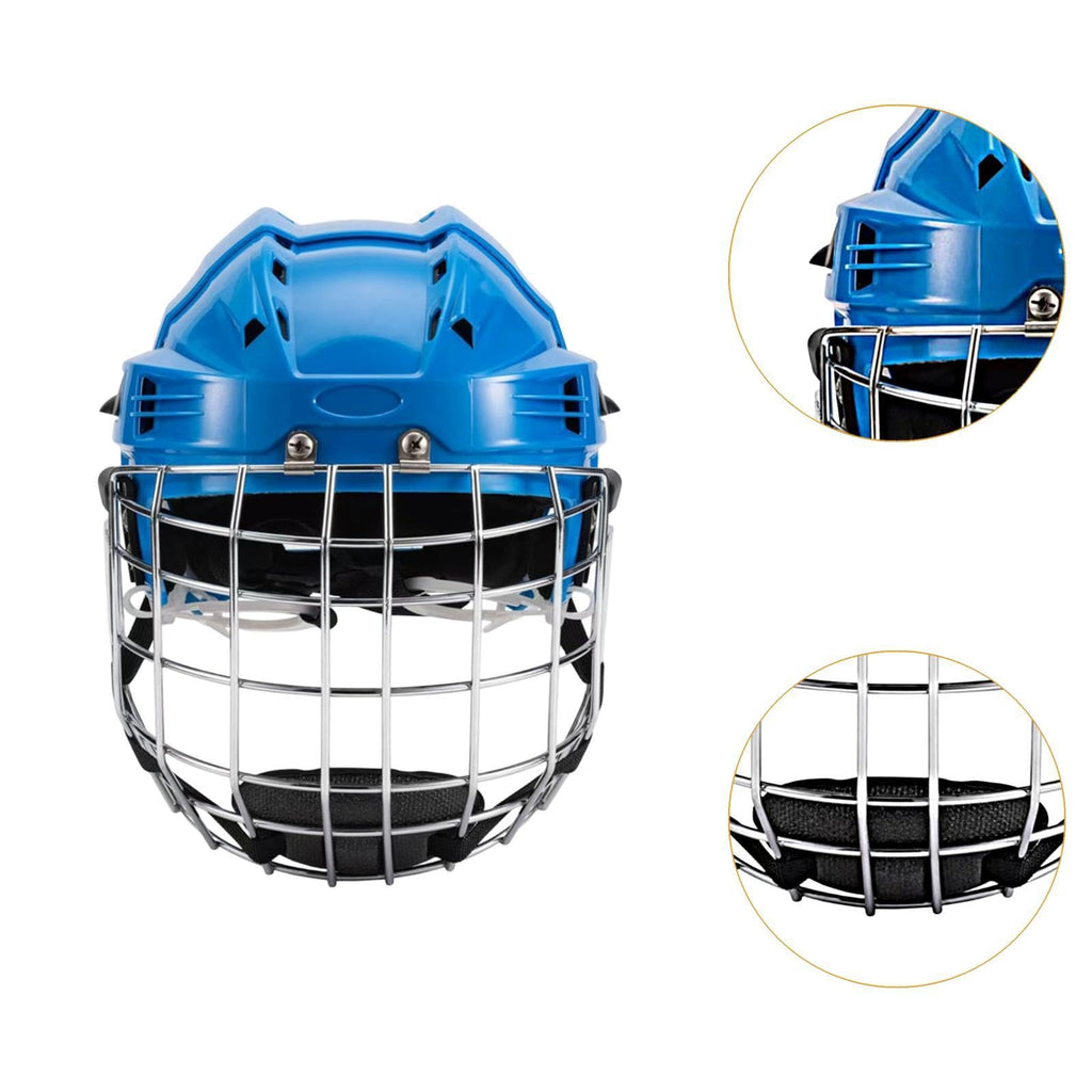 SM SunniMix Hockey Helmet Padded Sports Helmet Headgear Adjustable Ice Hockey Helmet Speed Skate Helmet Lightweight EVA Cushioning for