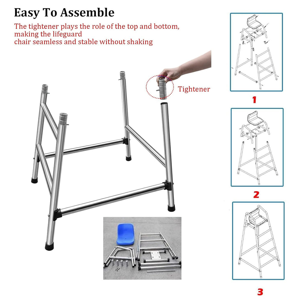 5.9ft Tall Lifeguard Chair, Commercial Elevated Rescue Ladder, Essential Lifeguard Equipment, 660LBS Load, for Swimming Beach/Water Park/Lake Outdoor Life Guard Chairs