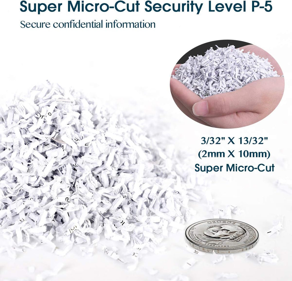 WOLVERINE SD9520 P5 Super Micro Cut Shredder, 15-Sheet, 2x10mm, 8Gal, Black