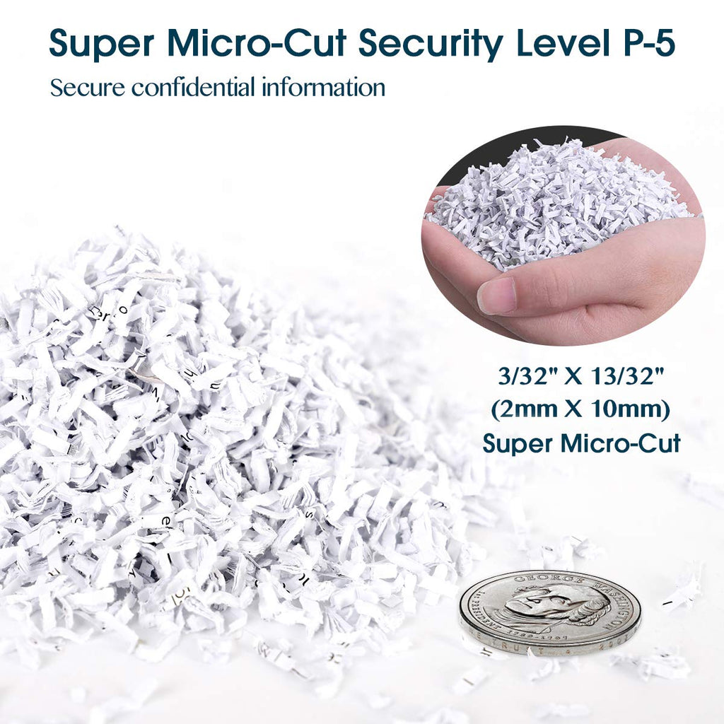 WOLVERINE SD9112 P5 Micro Cut Paper Shredder,10 Sheet,60Min,6 Gal, White