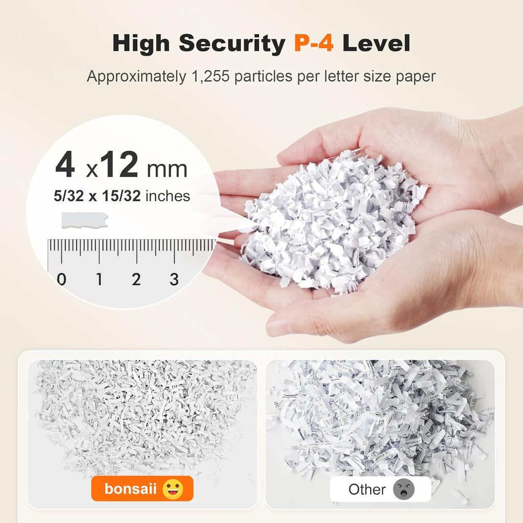 Bonsaii 200-Sheet Auto Feed Micro Cut Heavy Duty Paper Shredder for Office