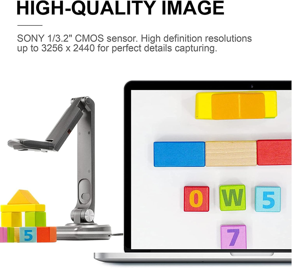 2-Pack JOYUSING V500S Joy-DocCam Document Camera and Get 1 for Free - 1/4" CMOS Sensor, 8.0 Megapixel Camera, 100x Digital Zoom Function, Built-in Microphone, Autofocus Lens, Flexible Arms