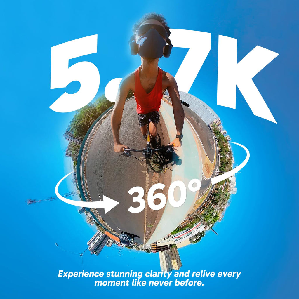 AKASO 360 Action Camera Standard Combo- 5.7K 360 Video with 1/2" 48MP Sensors, 72MP 360 Photo, 360-SuperSmooth, Invisible Selfie Stick Effect, 360Â° Horizon Lock, AI Tracking with 128GB MicroSD Card