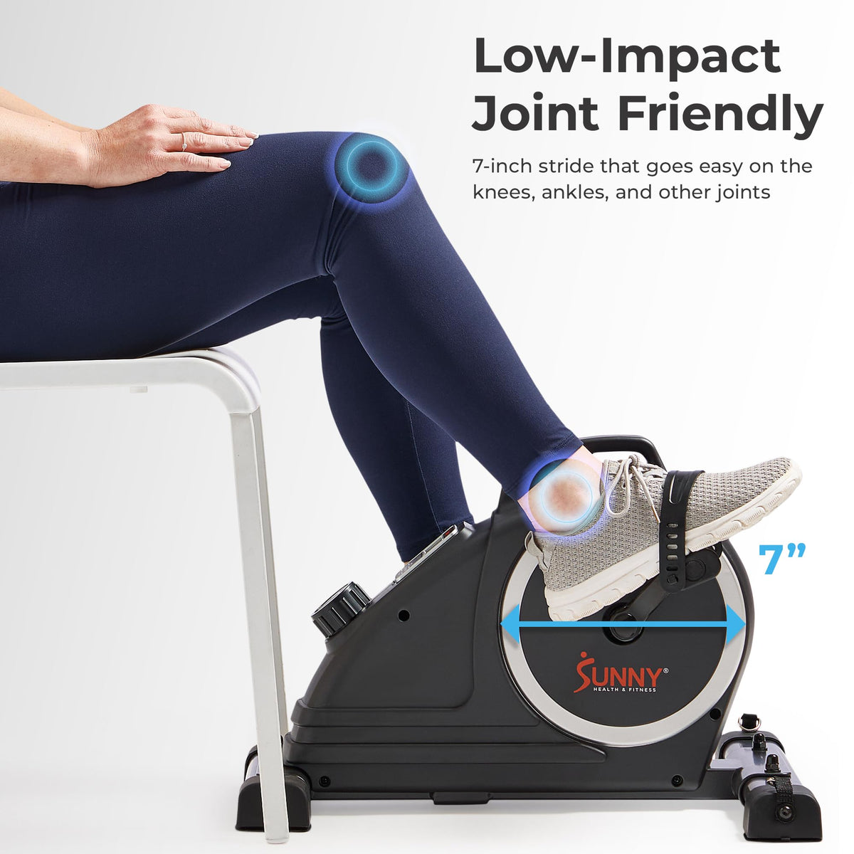 Sunny Health & Fitness 2-in-1 Smart Magnetic Pedal Exerciser, Compact Indoor Under-Desk Mini Exercise Bike for Full Body Cardio Workout and Physical Therapy, Free SunnyFit Training App Connection