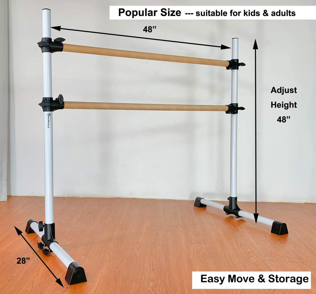 MARFULA 4Ft Portable Wood Ballet Barre Ballet Bar Dance Bar with Carry Bag