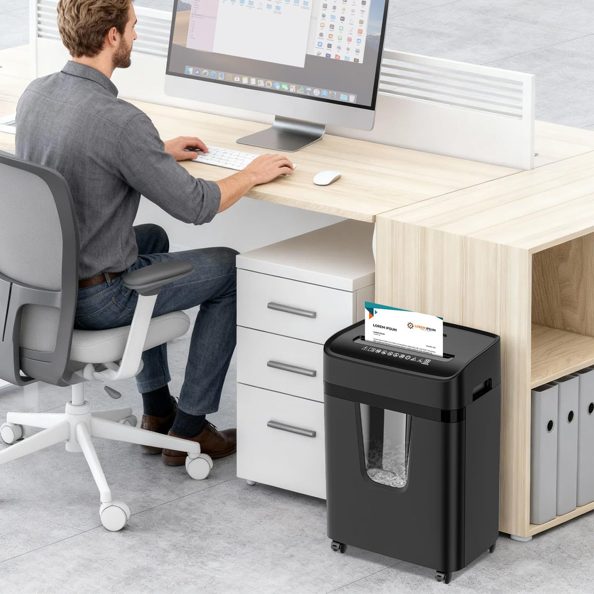 Bonsaii 120-Sheet Autofeed Micro-Cut 30-Min Run Heavy Duty Paper Shredder