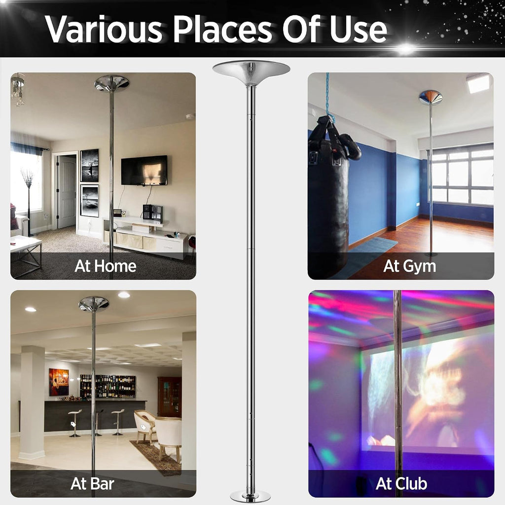 Yaheetech 45mm Portable Spinning & Static Pole Dance Pole for Home
