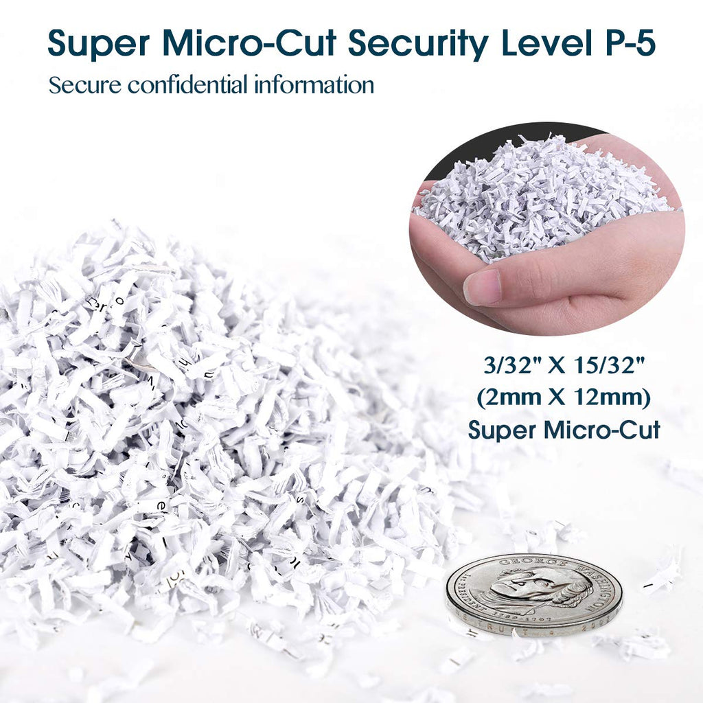 WOLVERINE SD9520 P5 Super Micro Cut Shredder, 15-Sheet, 2x10mm, 8Gal, Black