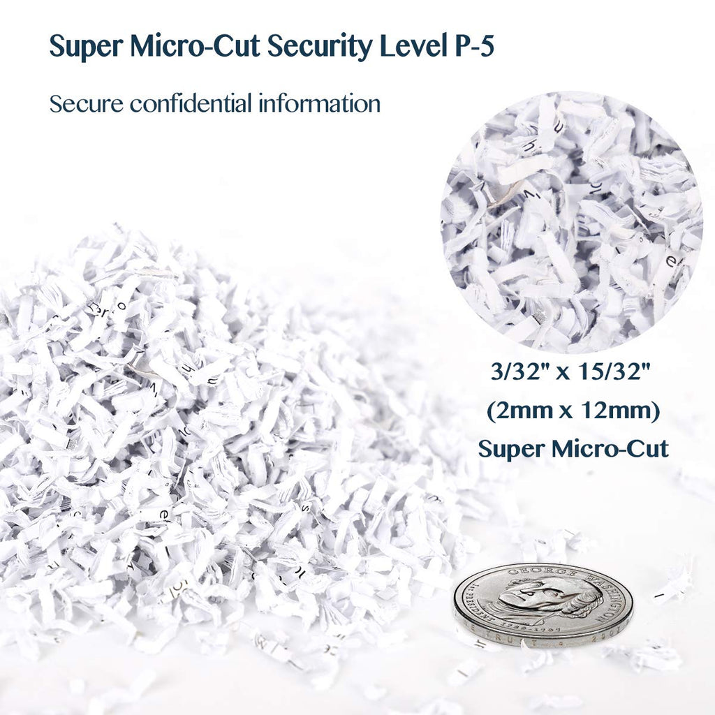 WOLVERINE SD9520 P5 Super Micro Cut Shredder, 15-Sheet, 2x10mm, 8Gal, Black