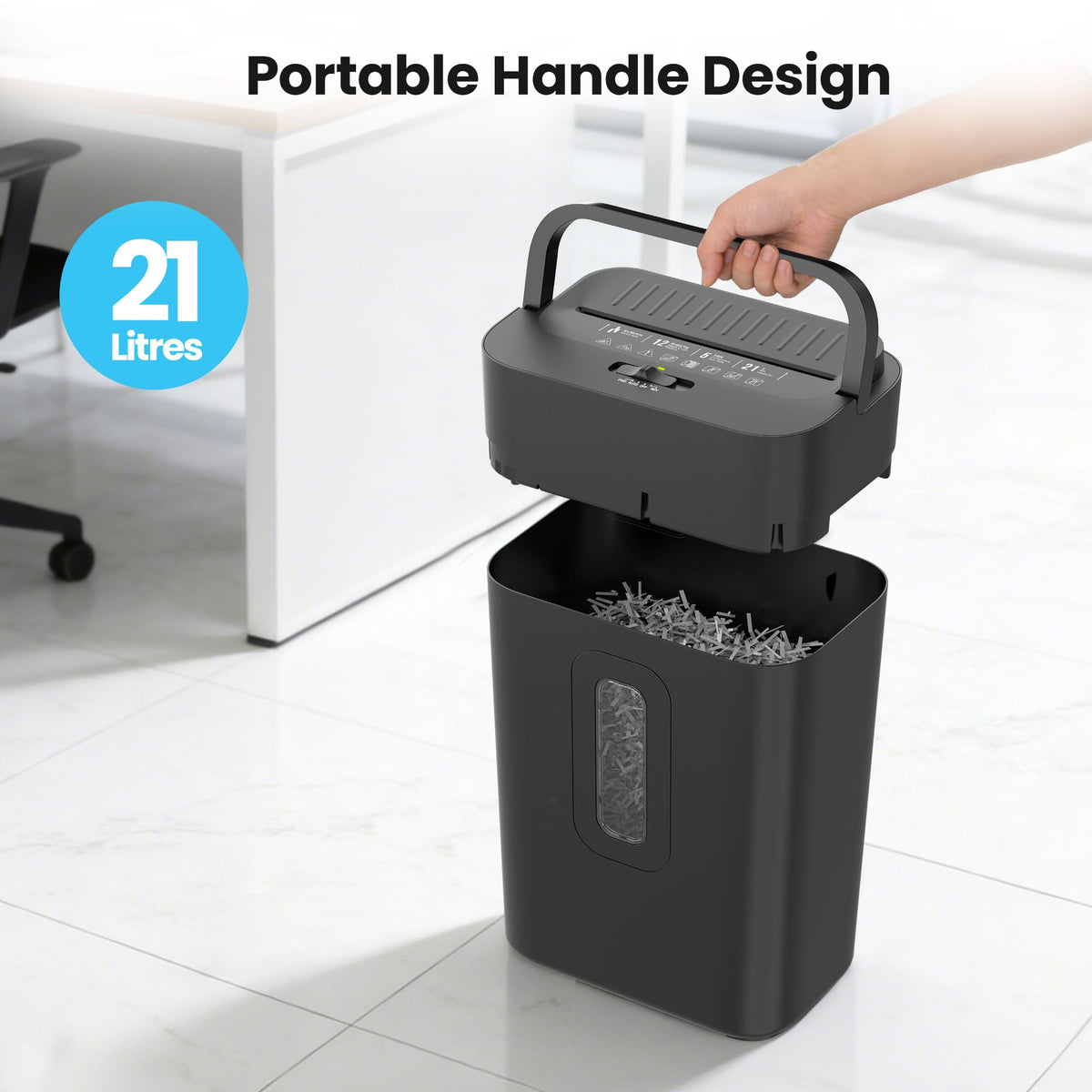 Locksworth 16-Sheet Cross Cut Paper Shredder, 6 Gallon Heavy Duty Commercial Shredder for Home Office, P-4 High Security Shredders for Paper/CD/Credit Card/Staple/Clip, 60 Mins Continuous Running
