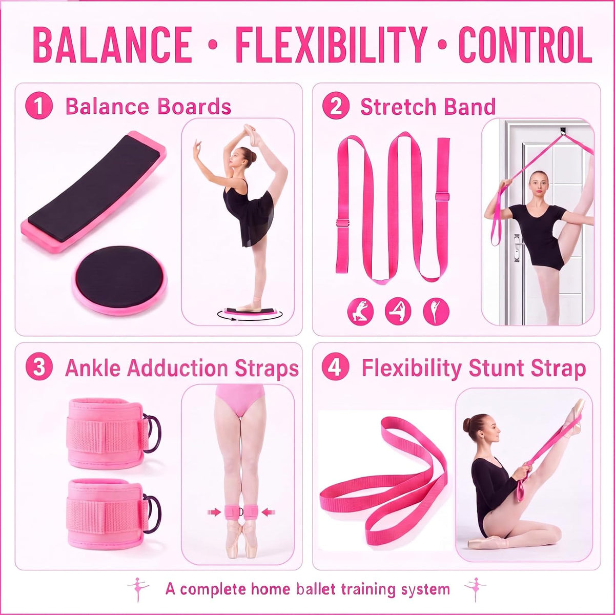 10pcs Ballet Barre Set, Height Adjustable Freestanding Dance Barre