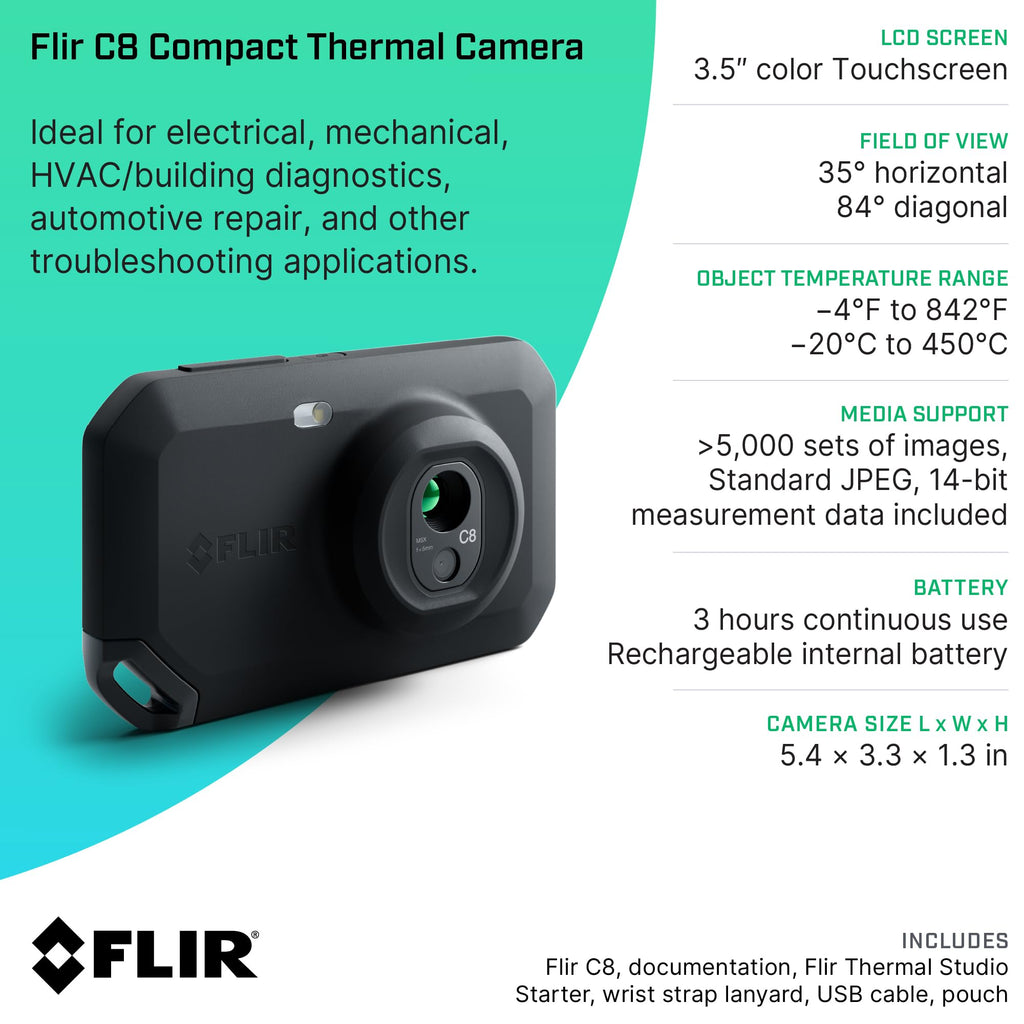 Flir C3-X Compact Thermal Imaging Camera, WiFi, 128x96 MSX, Ignite