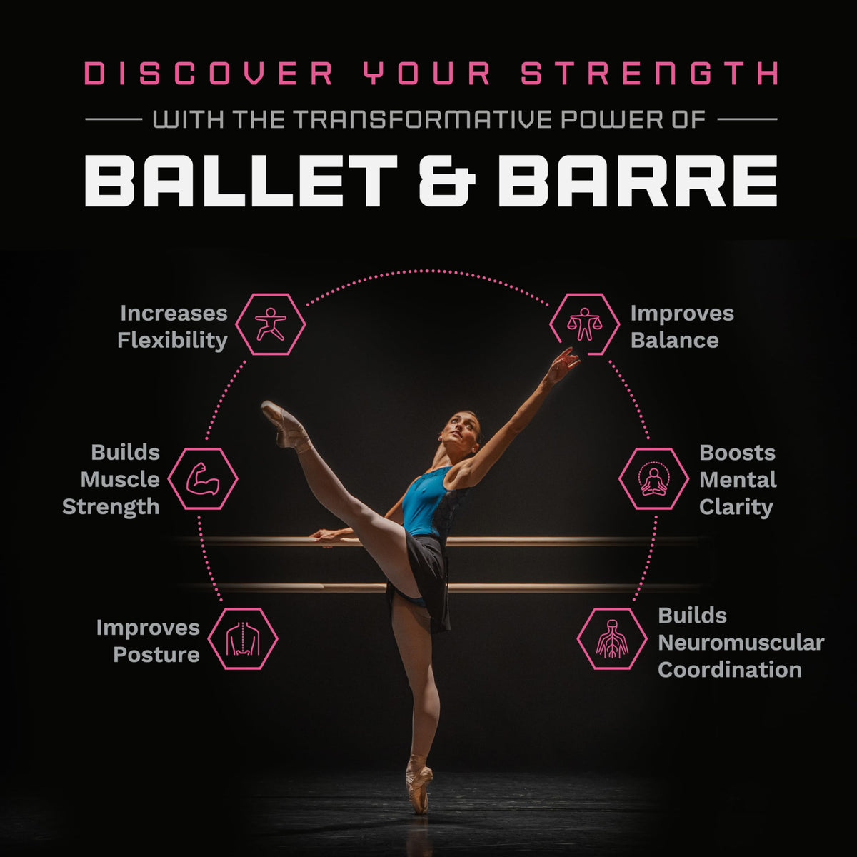 VITA Barre Wall-Mounted Ballet Barre, Wood | Adjustable Height, Made in USA, Home, Studio or Gym Exercise Equipment for Kids & Adults | Dance, Fitness, Pilates
