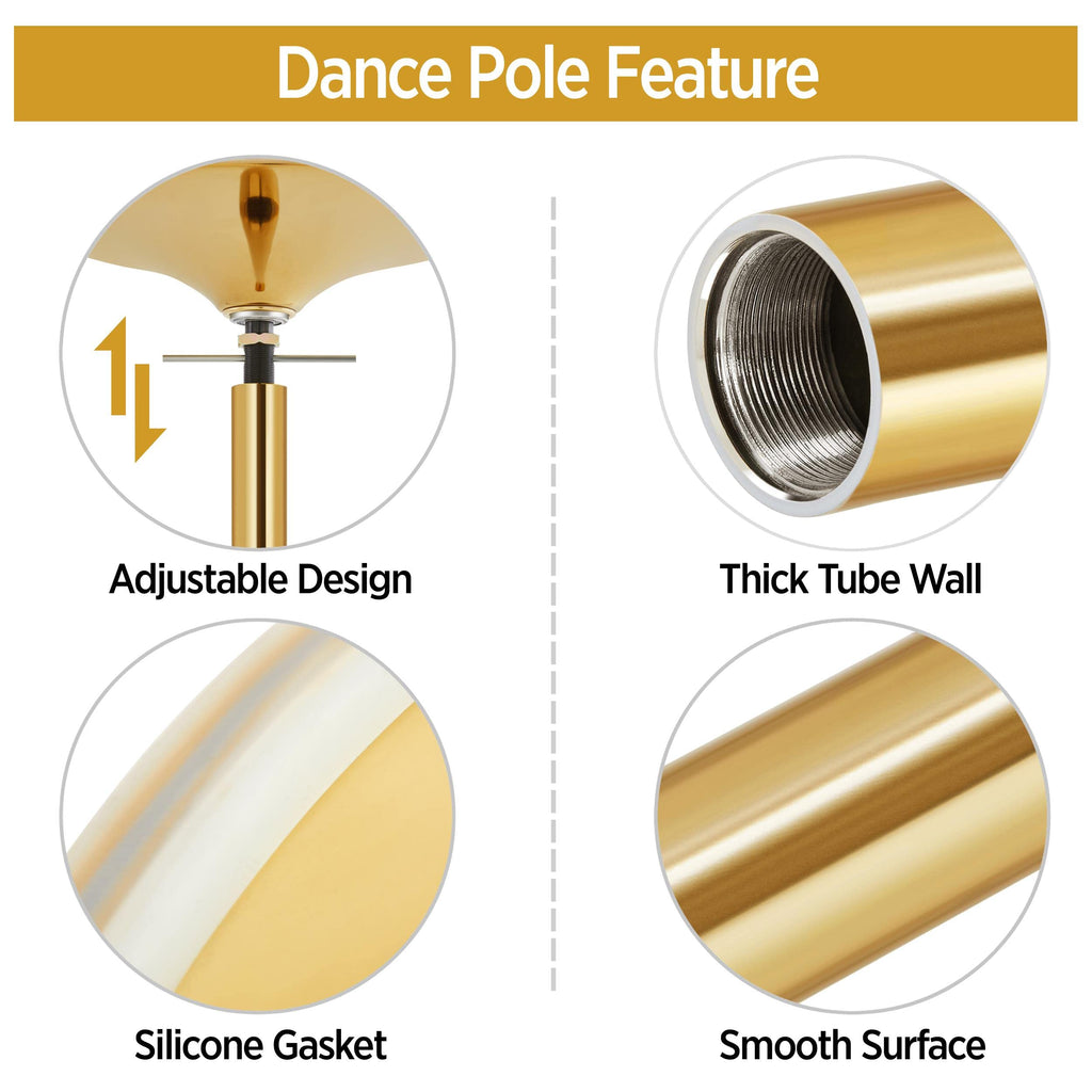 Yaheetech 45mm Portable Spinning & Static Pole Dance Pole for Home