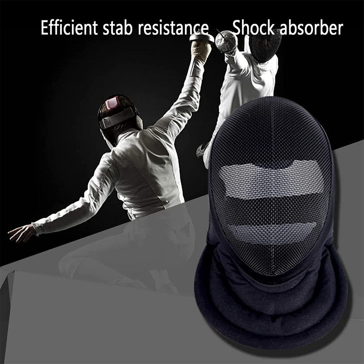 Fencing Mask - Epee CE 350N/1600N Certified National Grade Masque - Fencing Protective Gear Full Face Steel Mesh Fencing Mask for Training, Detachable Inner Lining