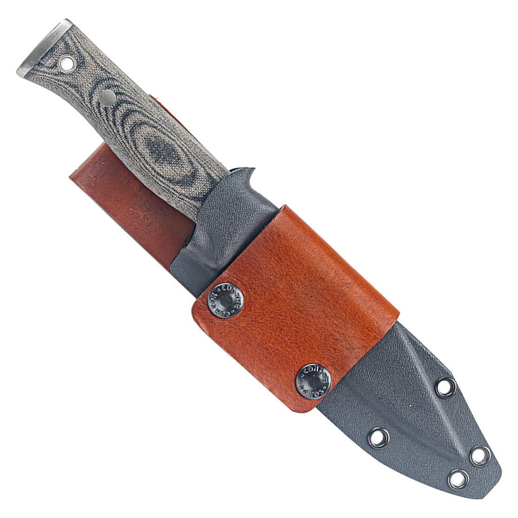 Condor Tool & Knife Atrox Knife | Hunting Knife with Kydex with Leather Belt Loop Sheath | High Carbon Steel Survival Knife with a Micarta Handle | Fixed Blade Tactical Knife | 10.9 in Blade | 29.6oz