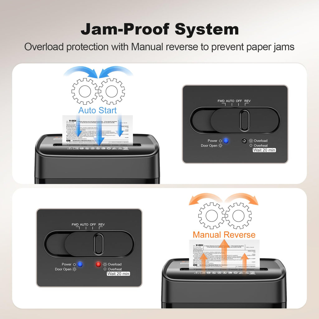 Bonsaii 120-Sheet Autofeed Micro-Cut 30-Min Run Heavy Duty Paper Shredder