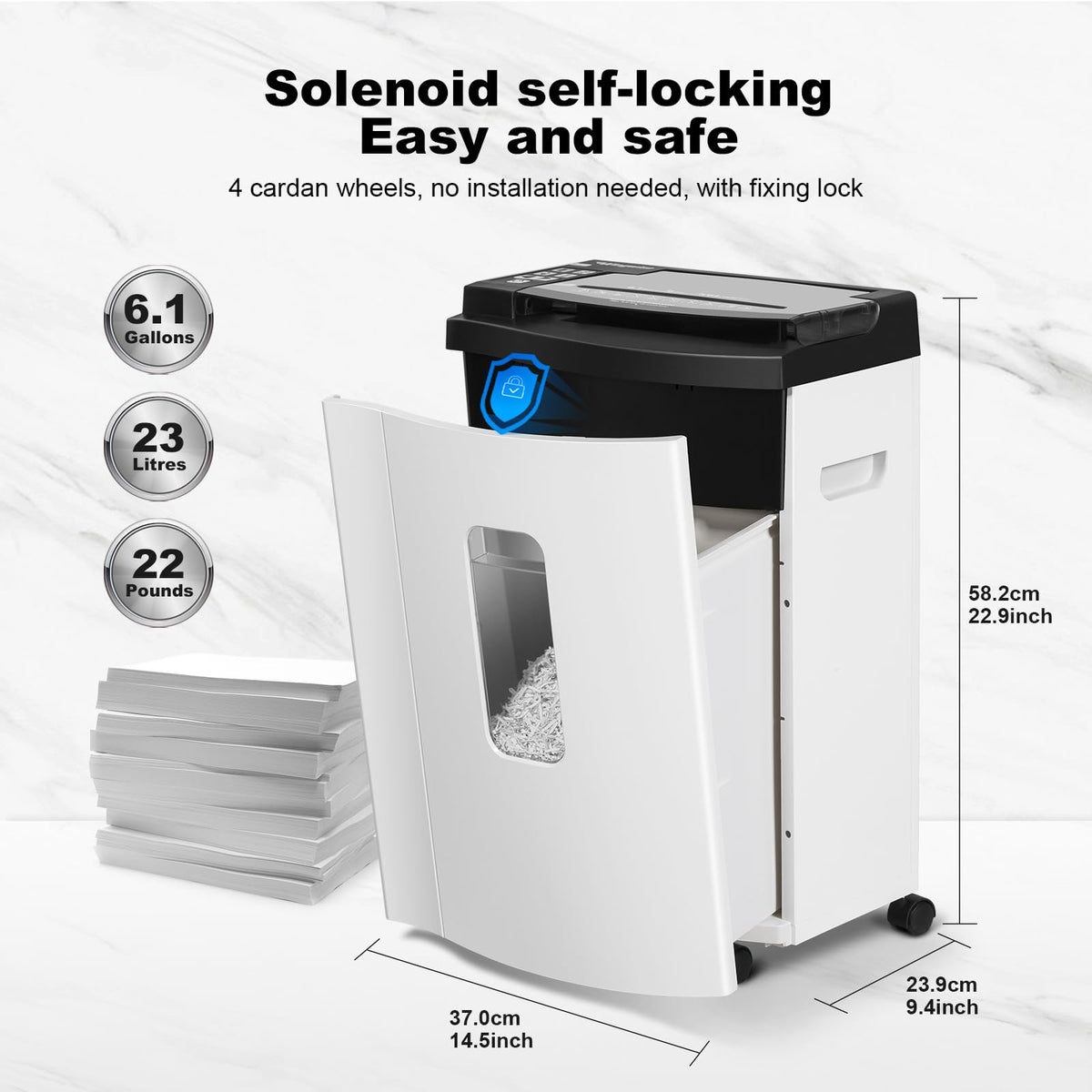 Wingwise 60 Sheets Auto Feed Paper Shredder for Home Office