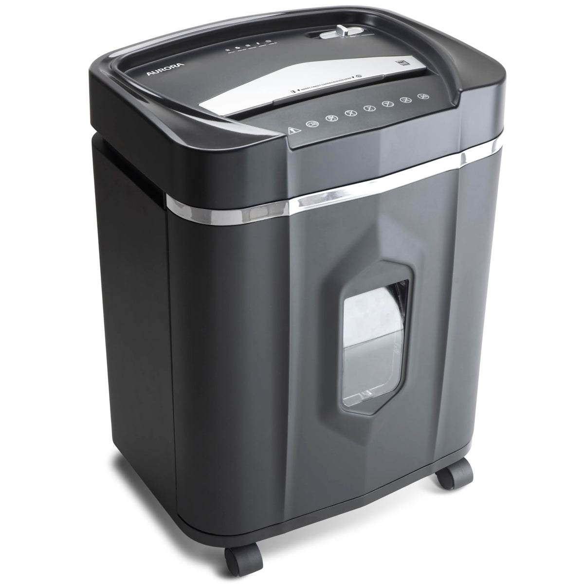 Aurora Professional Grade 120-Sheet Auto Feed Micro-Cut Paper and Credit Card Shredder with 5 Gallon Pullout Basket / 30 Minutes/Security Level P-4 (White/Black)