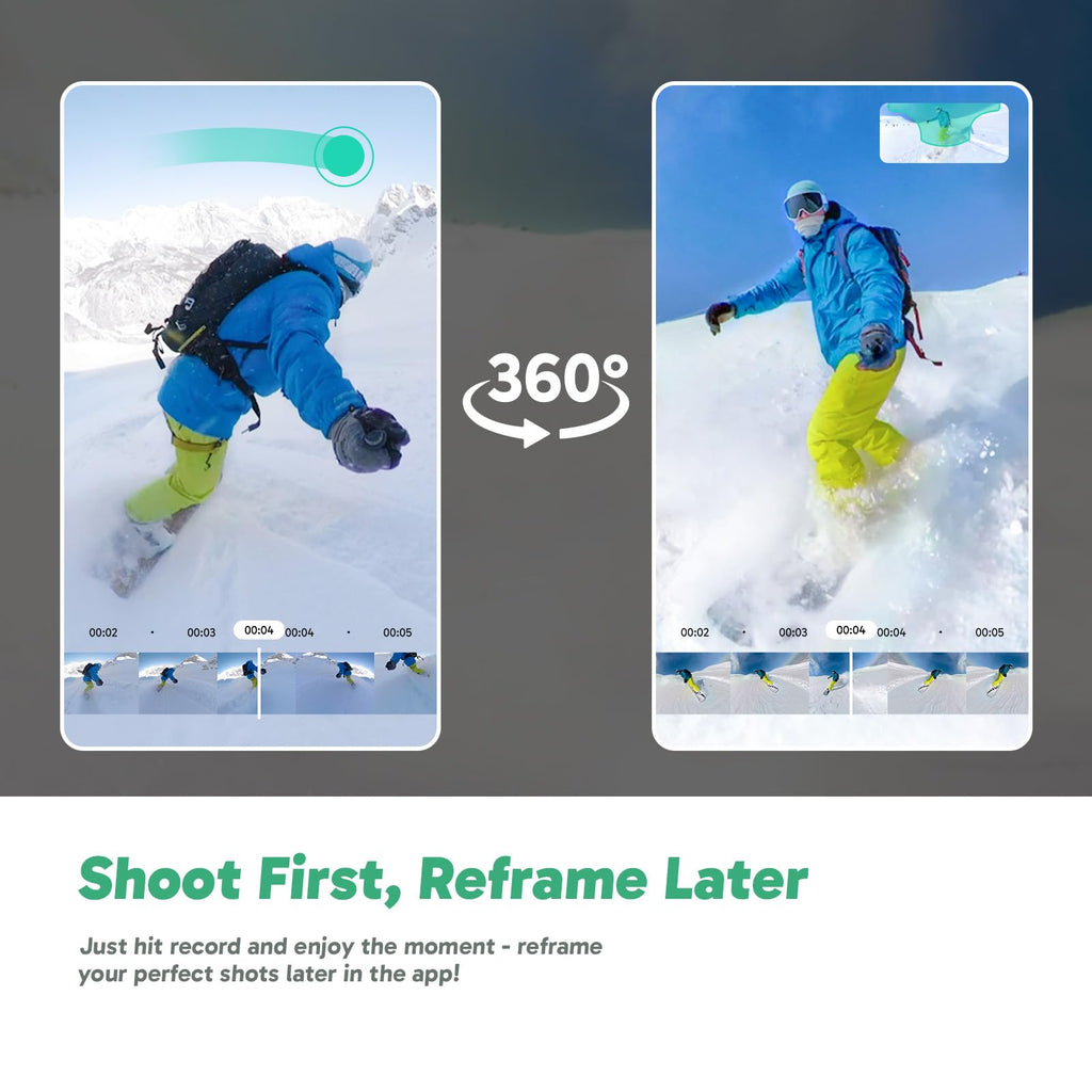 AKASO 360 Action Camera Standard Combo- 5.7K 360 Video with 1/2" 48MP Sensors, 72MP 360 Photo, 360-SuperSmooth, Invisible Selfie Stick Effect, 360Â° Horizon Lock, AI Tracking with 128GB MicroSD Card