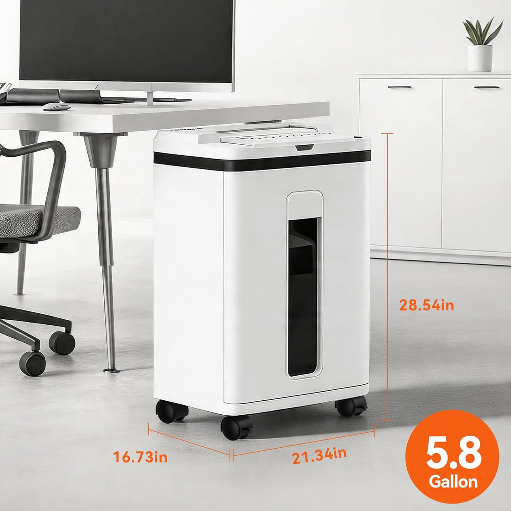 Paper Shredder 200-Sheet Auto Feed, Touchscreen Heavy Duty Shredders, 40 Min Non-Stop, P-5 Ultra Security Shredder for Home Office, Micro Cut with Wheels, 5.8 Gal Bin, <60 dB(OL288)
