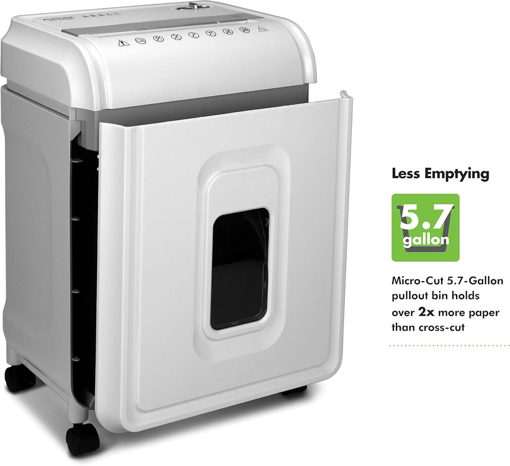 Aurora Professional Grade 12-Sheet Micro-Cut Paper and CD/Credit Card Shredder/ 60 Minutes Continuous Run Time, White/Gray
