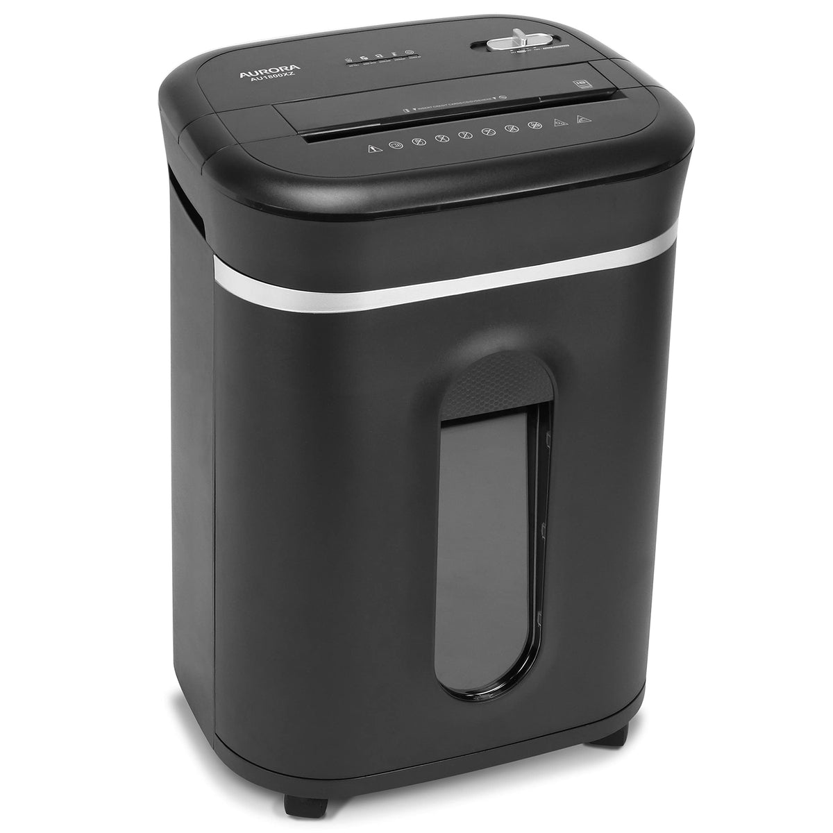 Aurora Commercial Grade 150-Sheet Auto Feed Heavy Duty Micro-Cut Paper and Credit Card Shredder with 6.3 Gallon Pullout Basket / 60 Minutes Continuous Run Time/P-4 Security Level