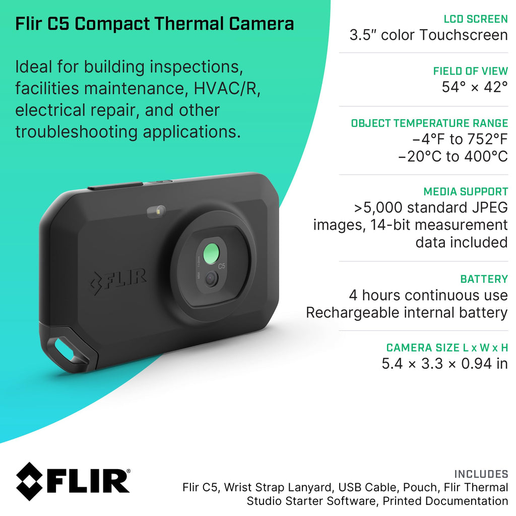 Flir C3-X Compact Thermal Imaging Camera, WiFi, 128x96 MSX, Ignite
